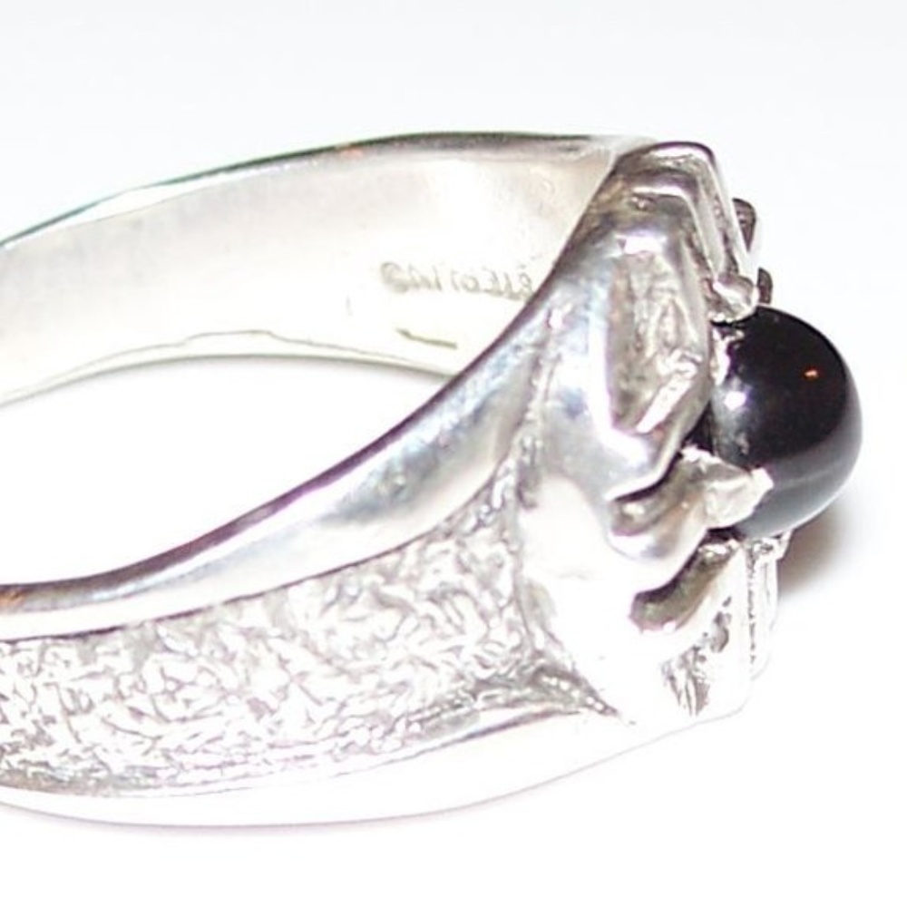 MEDICINE WHEEL Ring .925 Sterling Silver w/ genuine Star Diopside made in USA - Picture 6 of 14